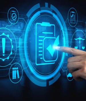 Compliance rule law and regulation graphic interface for business quality policy planning to meet international standard.